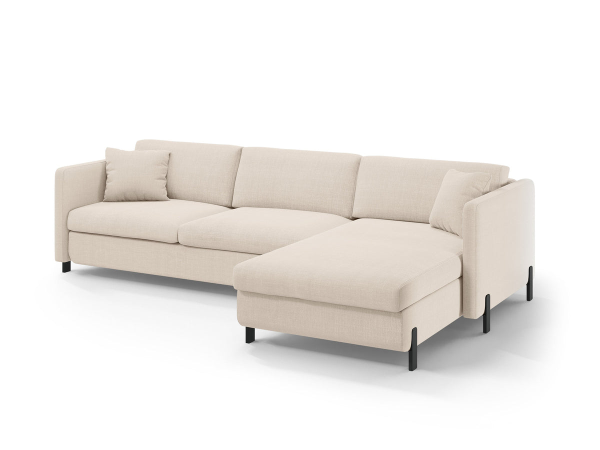 Gloria Ecksofa rechts mit Schlaffunktion und Stauraum 4 Sitzer in Beige-Bjorn präsentiert im Onlineshop von KAQTU Design AG. Bettsofa rechts ist von Micadoni
