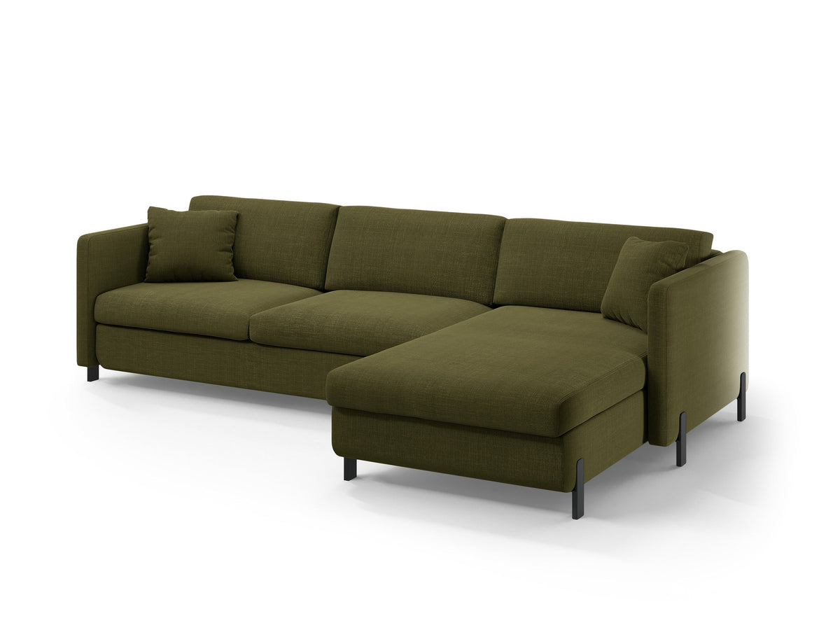 Gloria Ecksofa rechts mit Schlaffunktion und Stauraum 4 Sitzer in Green-Bjorn präsentiert im Onlineshop von KAQTU Design AG. Bettsofa rechts ist von Micadoni