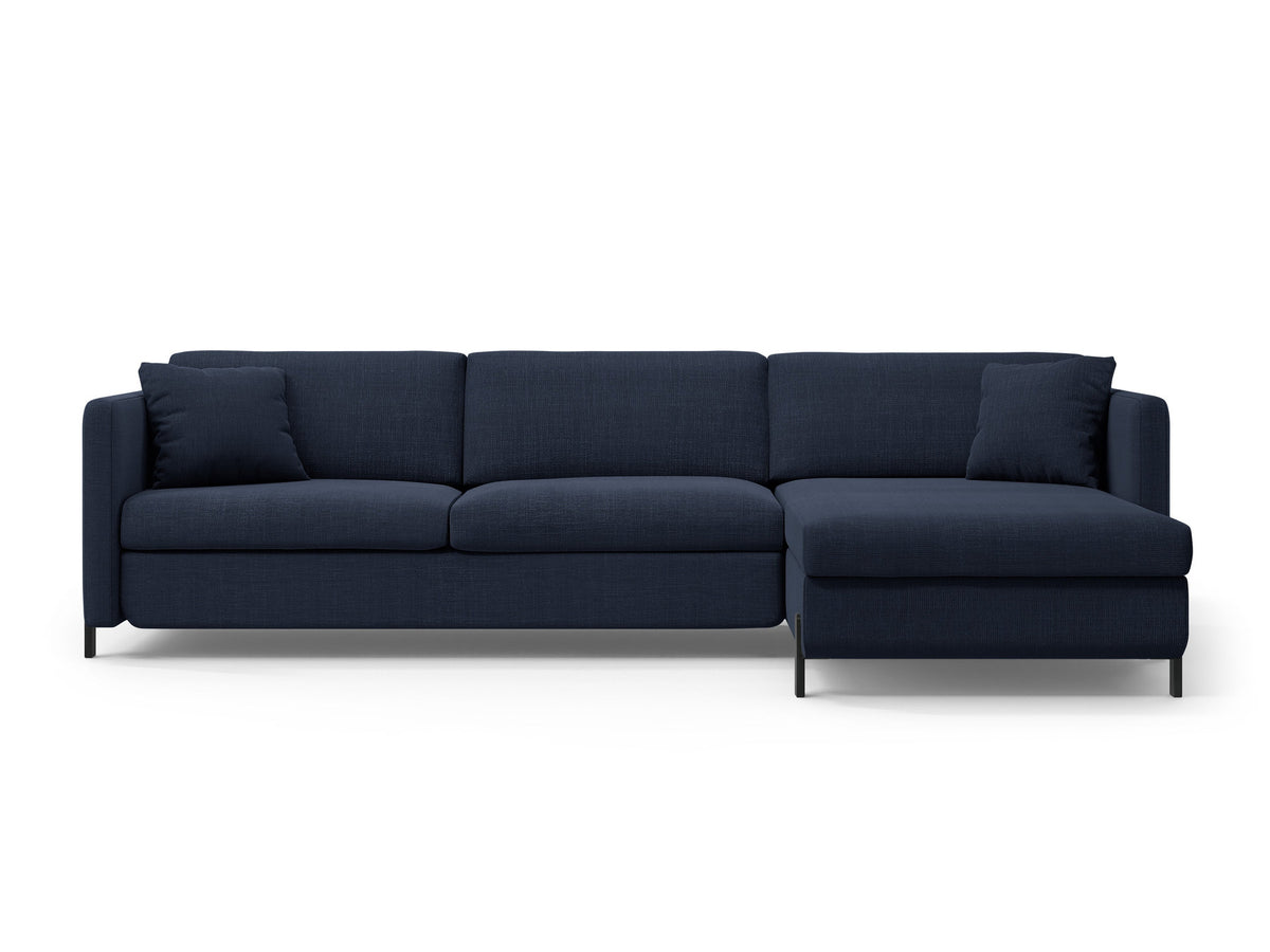 Gloria Ecksofa rechts mit Schlaffunktion und Stauraum 4 Sitzer in Blue-Bjorn präsentiert im Onlineshop von KAQTU Design AG. Bettsofa rechts ist von Micadoni