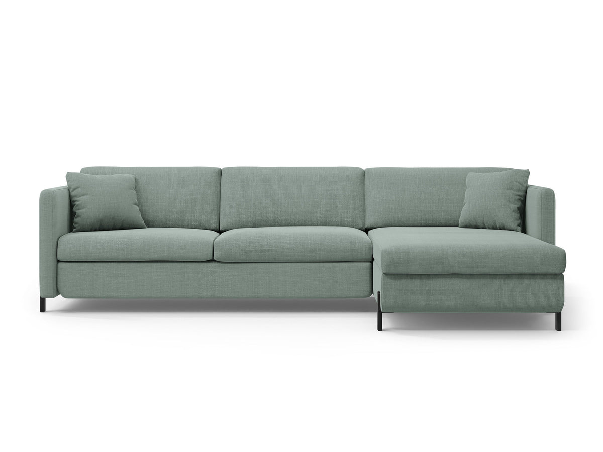 Gloria Ecksofa rechts mit Schlaffunktion und Stauraum 4 Sitzer in Mint-Bjorn präsentiert im Onlineshop von KAQTU Design AG. Bettsofa rechts ist von Micadoni