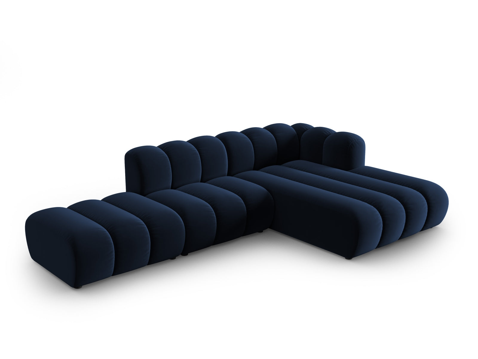 Elegantes, modulares Ecksofa in Royal Blue mit 5 Sitzen, ideal für stilvolle Wohnräume. Perfekt für entspannte Abende.