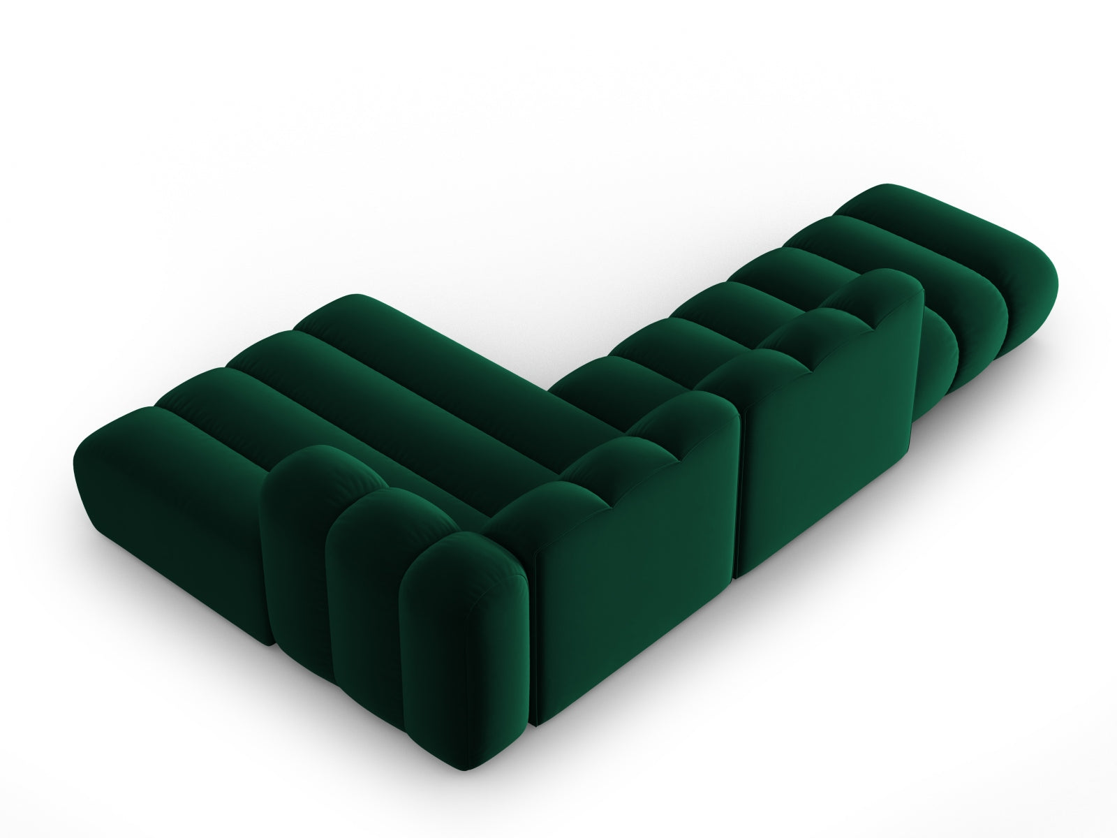 Entdecken Sie das Lupine Velour Ecksofa von Micadoni – ein elegantes, modulares 5-Sitzer Sofa, das Komfort und Flexibilität für Ihr modernes Zuhause bietet.