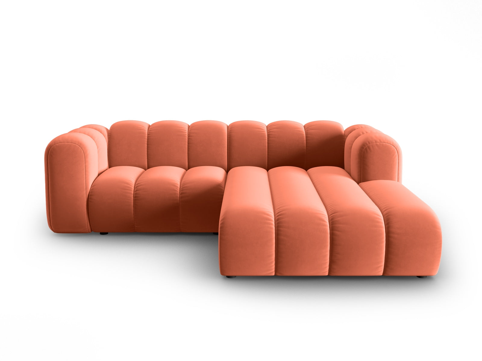 Lupine Velour modulares Ecksofa rechts 3 Sitzer in Coral-Salvador präsentiert im Onlineshop von KAQTU Design AG. L-Sofa rechts ist von Micadoni