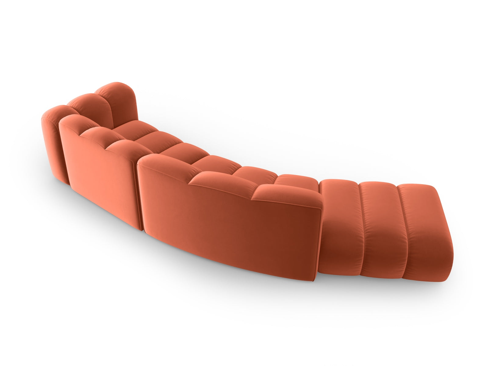 Erleben Sie das Lupine Velour modulare Sofa links 5 Sitzer von Micadoni – stilvoll, bequem und individuell gestaltbar für Ihr Wohnzimmer.