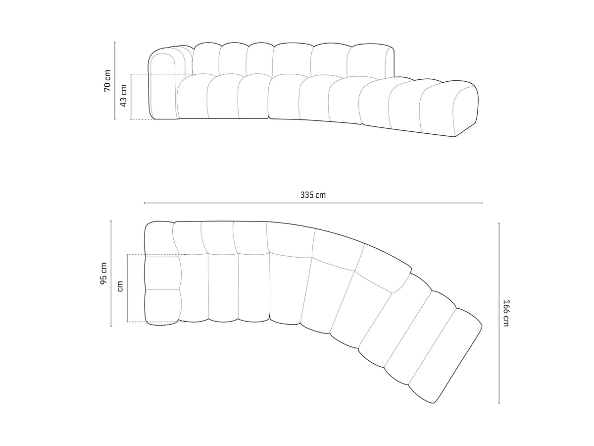 Lupine Velour modulares Sofa rechts 5 Sitzer in Royal Blue-Salvador präsentiert im Onlineshop von KAQTU Design AG. L-Sofa rechts ist von Micadoni