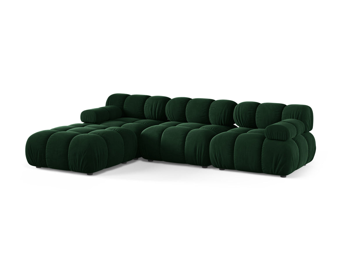Bellis Velour modulares Sofa 4 Sitzer 188cm in Bottle Green-Bluvel präsentiert im Onlineshop von KAQTU Design AG. L-Sofa links ist von Micadoni