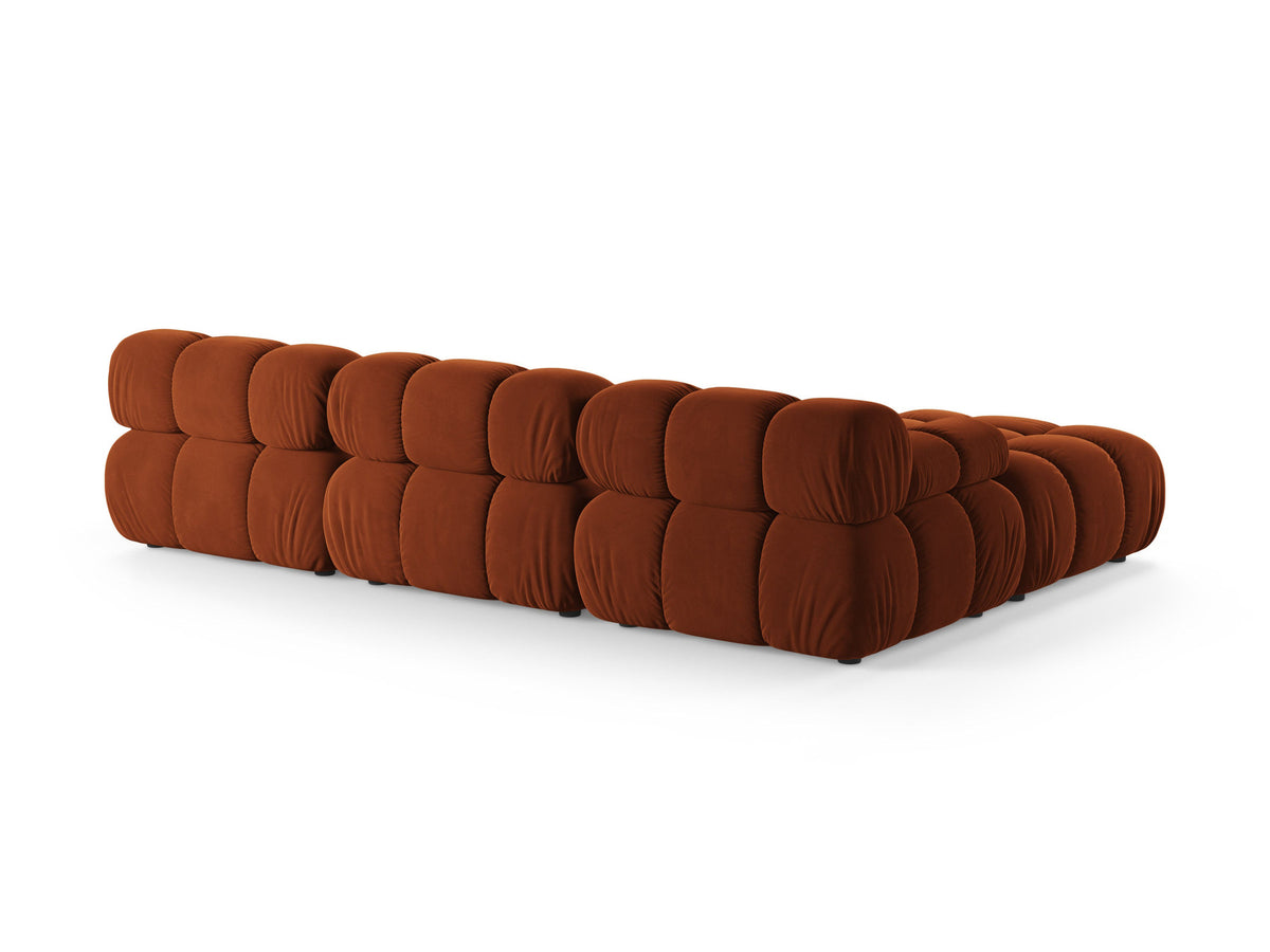 Bellis Velour modulares Sofa 4 Sitzer 188cm in Terracotta-Bluvel präsentiert im Onlineshop von KAQTU Design AG. L-Sofa links ist von Micadoni