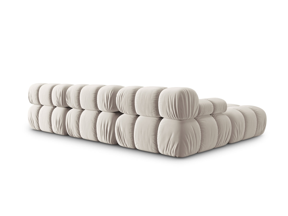 Bellis Velour modulares Sofa 4 Sitzer 188cm in Dark Beige-Bluvel präsentiert im Onlineshop von KAQTU Design AG. L-Sofa links ist von Micadoni