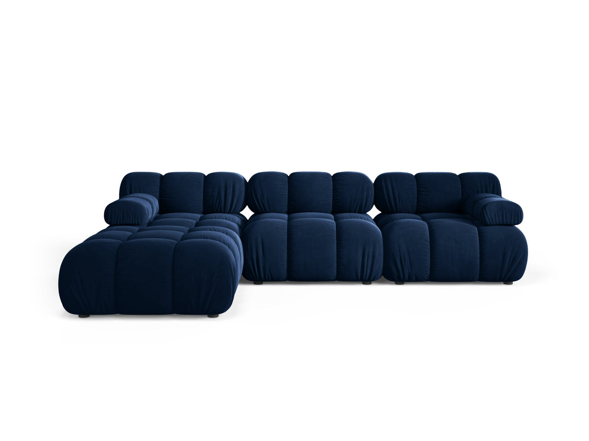 Bellis Velour modulares Sofa 4 Sitzer 188cm in Royal Blue-Bluvel präsentiert im Onlineshop von KAQTU Design AG. L-Sofa links ist von Micadoni