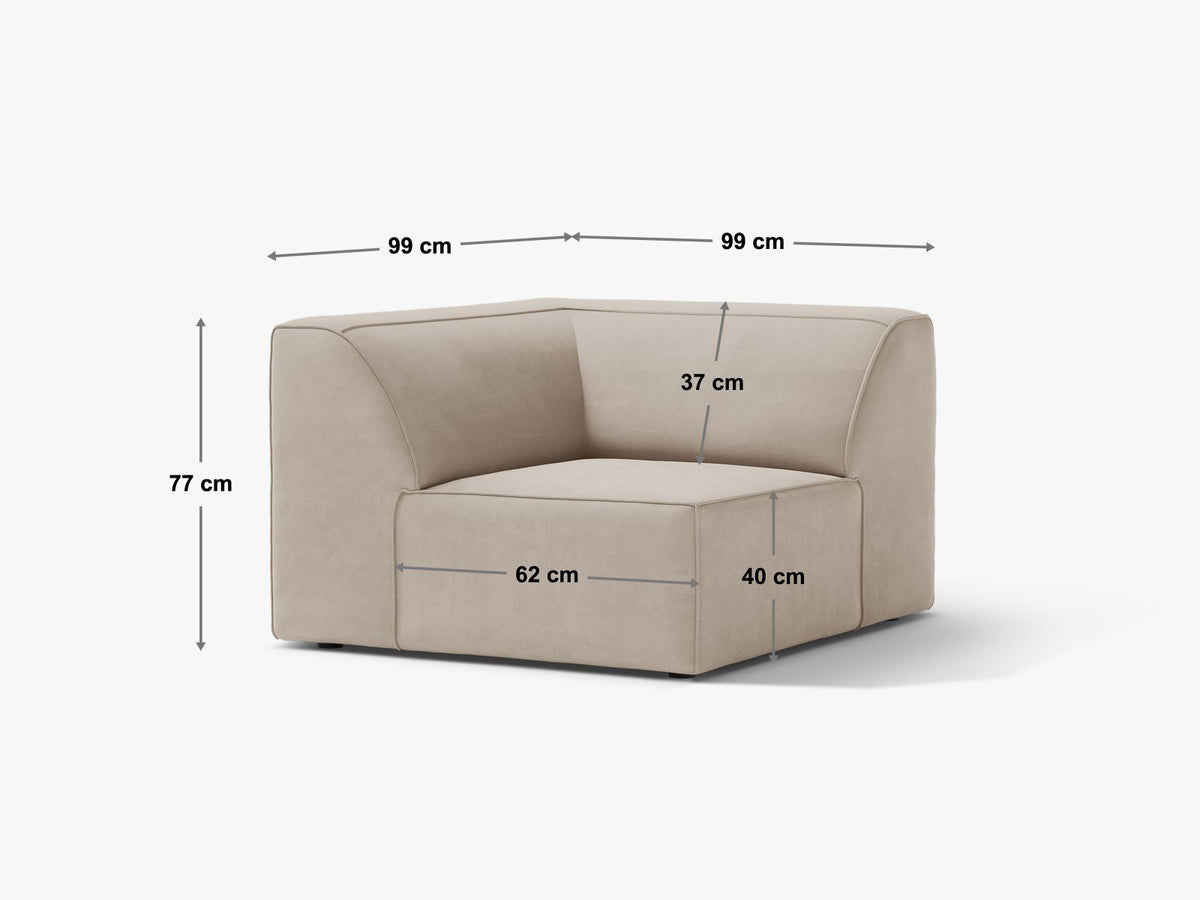 1-Sitzer Eckmodul Jodie in Dark Blue-Baloo präsentiert im Onlineshop von KAQTU Design AG. Modulares Sofa ist von Micadoni