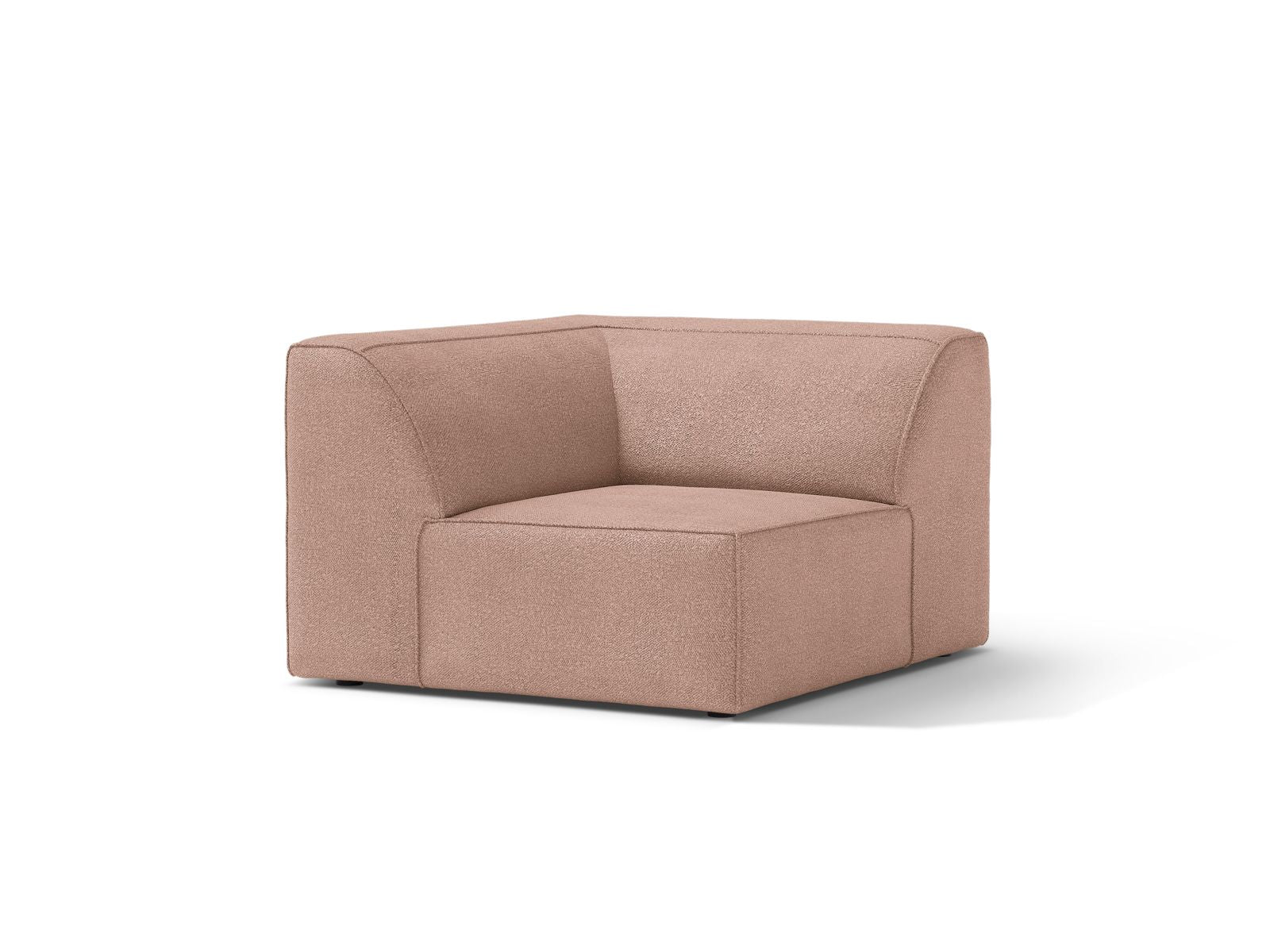 Elegantes 1-Sitzer Eckmodul Jodie in sanftem Powder Pink, ideal für individuelle Sofa-Gestaltung im modernen Wohnraum.