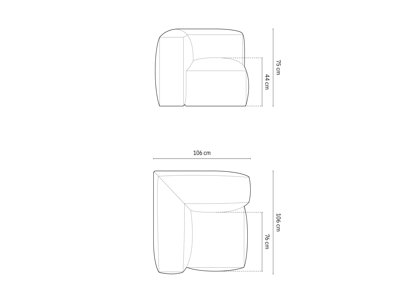 Martina Modul Armless 1 Sitzer in Dark Beige präsentiert im Onlineshop von KAQTU Design AG. Modulares Sofa ist von Micadoni