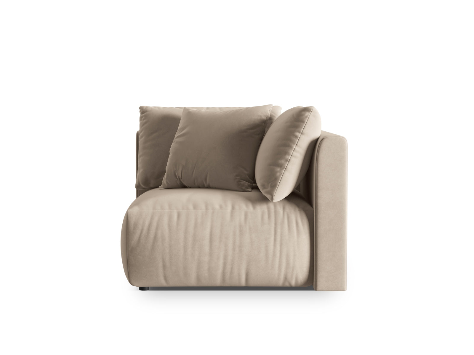 Chris Velour Modul Corner 1 Sitzer in Ecru-Casino präsentiert im Onlineshop von KAQTU Design AG. Modulares Sofa ist von Micadoni