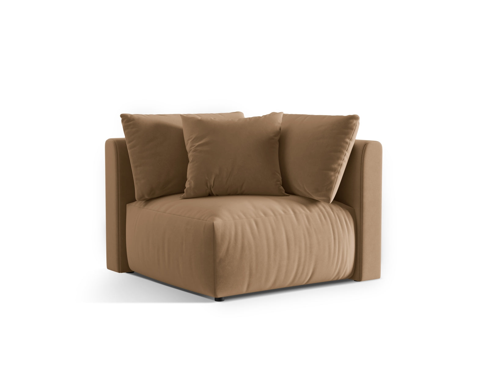 Eleganter Chris Velour Modul Corner 1 Sitzer in Sand-Casino, ideal für stilvolle Wohnräume und vielseitige Sofa-Kombinationen.