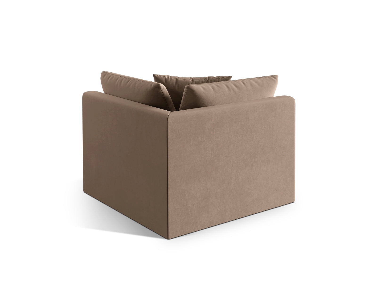 Stylischer Chris Velour Modul Corner 1 Sitzer in zartem Beige, perfekt für moderne Wohnkonzepte und individuelle Sitzlösungen.