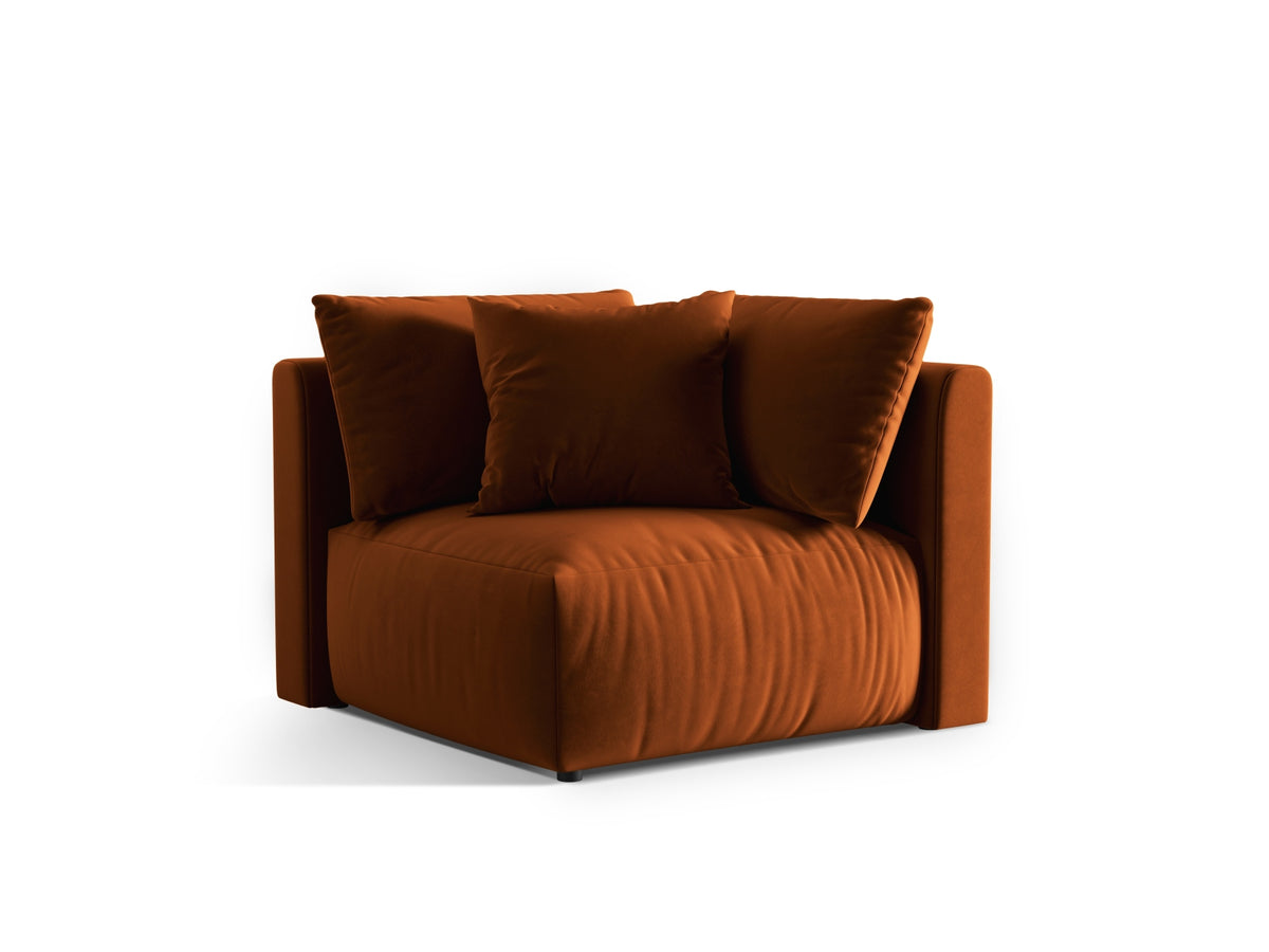 Chris Velour Modul Corner 1 Sitzer in Terracotta-Casino präsentiert im Onlineshop von KAQTU Design AG. Modulares Sofa ist von Micadoni