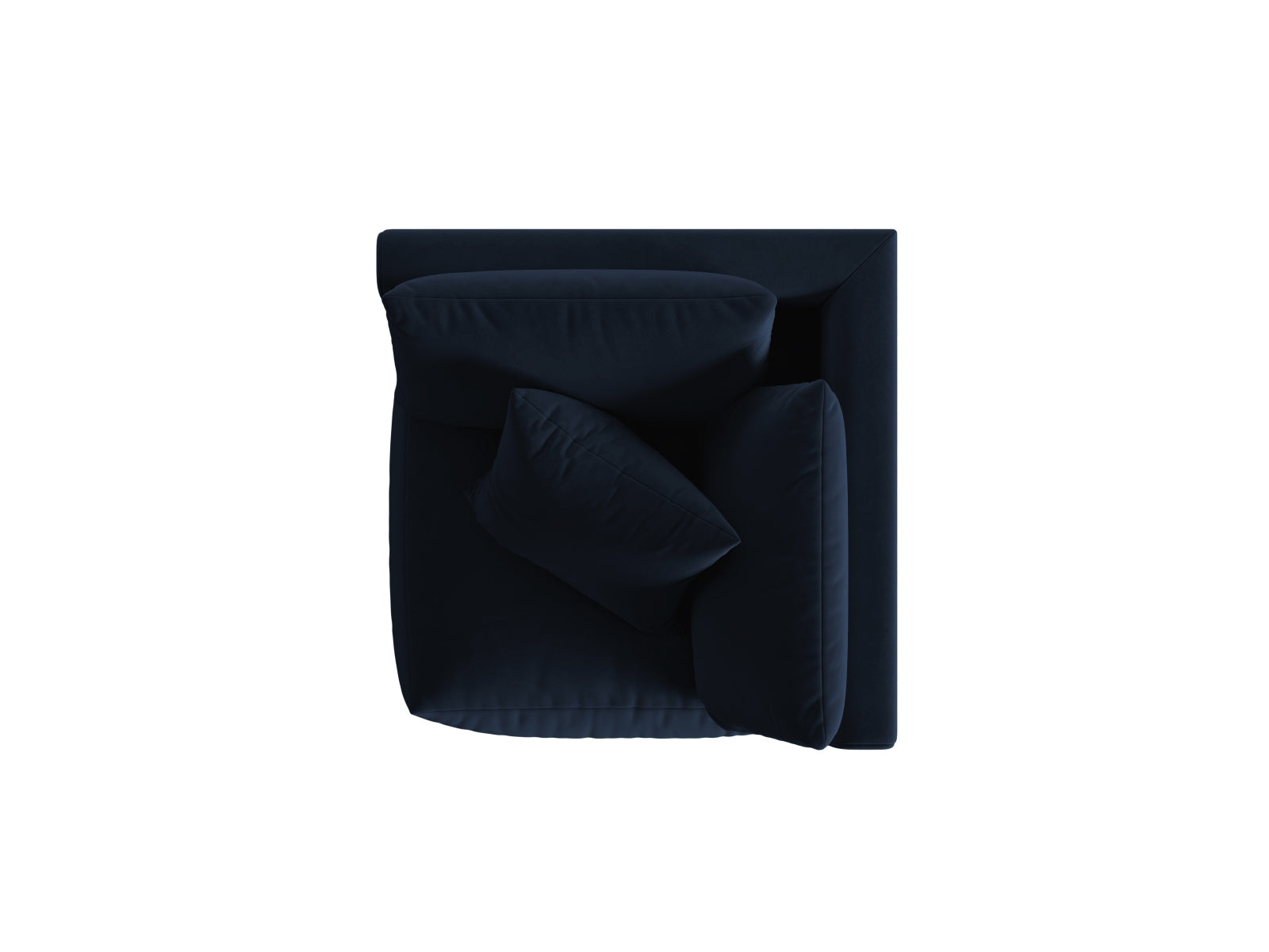 Eleganter Chris Velour Modul-Ecksofa 1-Sitzer in Royal Blue-Casino, ideal für stilvolle und anpassbare Wohnräume.