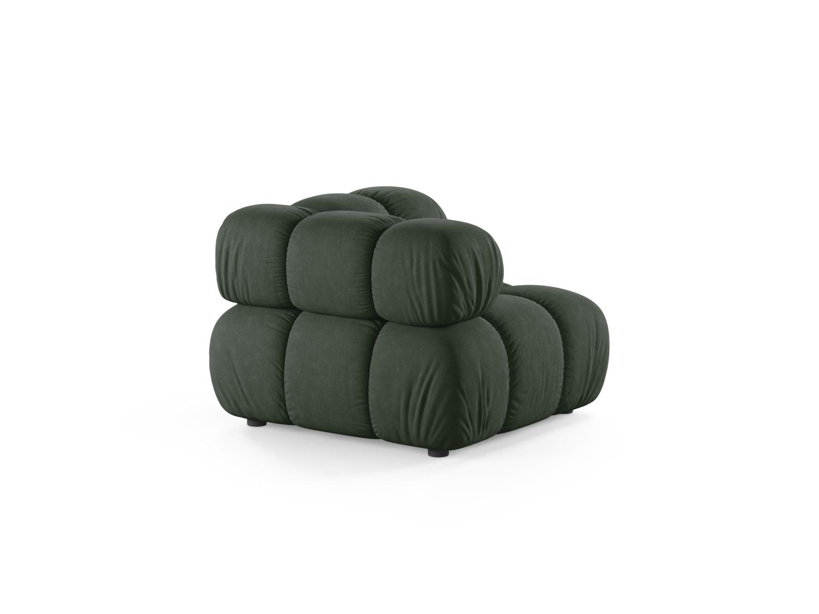Elegantes 1-Sitzer Eckmodul Bellis in Moss Green-Liberty, ideal für individuelle Sofa-Arrangements und zeitgemäße Einrichtung.