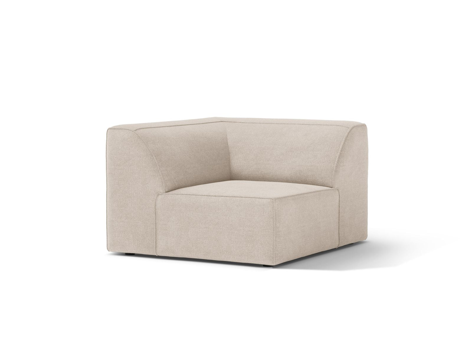 Beige 1-Sitzer Eckmodul Jodie von Micadoni, stilvolles und modernes Design für individuelle Sofa-Kombinationen im KAQTU Onlineshop.