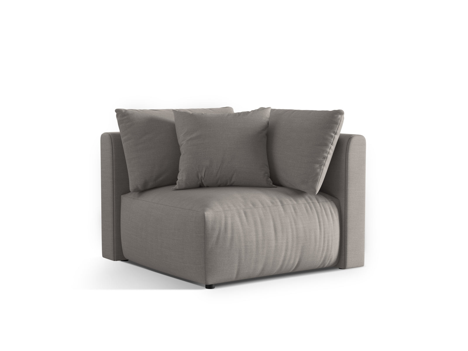 Eleganter Chris Modul Corner 1 Sitzer in Natural-LINS, Teil des modularen Sofas von Micadoni, ideal für stilvolle Wohnräume.