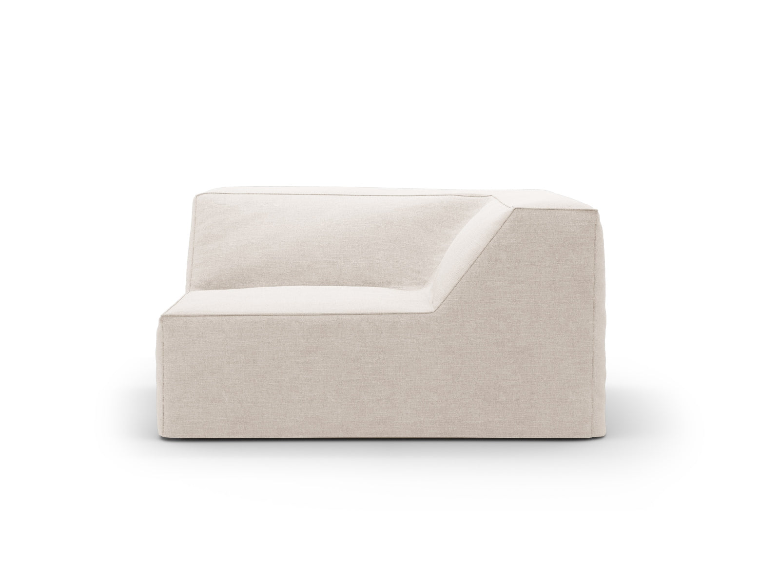 Beige Jodie Corner Modul 1 Sitzer von Micadoni, stilvolles und flexibles Sofa-Element für modernes Wohndesign.