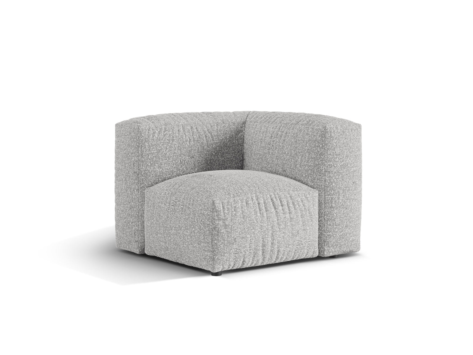 Elegantes 1-Sitzer Eckmodul Martina in stilvollem Silver-Monet, ideal für individuelle Sofa-Kombinationen im modernen Wohnraum.