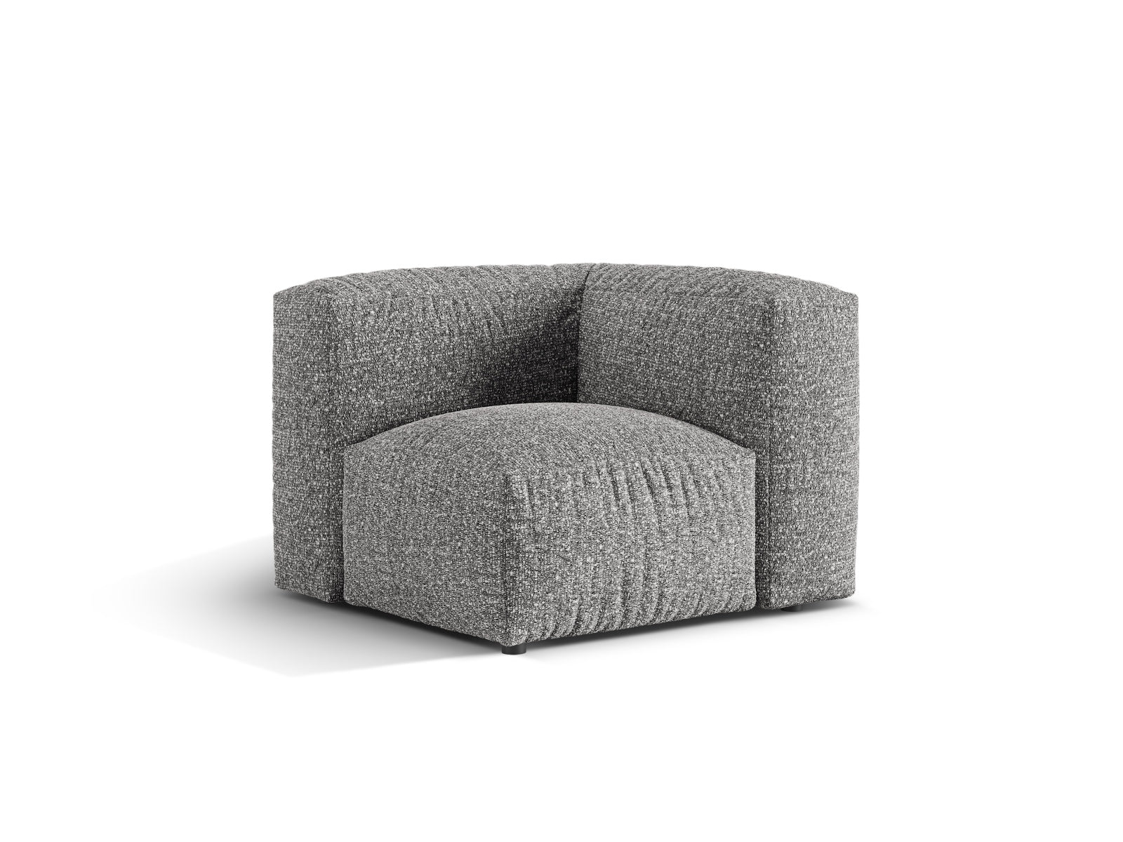 Elegantes 1-Sitzer Eckmodul Martina in Graphit, ideal für individuelle Sofa-Gestaltung. Hochwertiges Design von Micadoni.