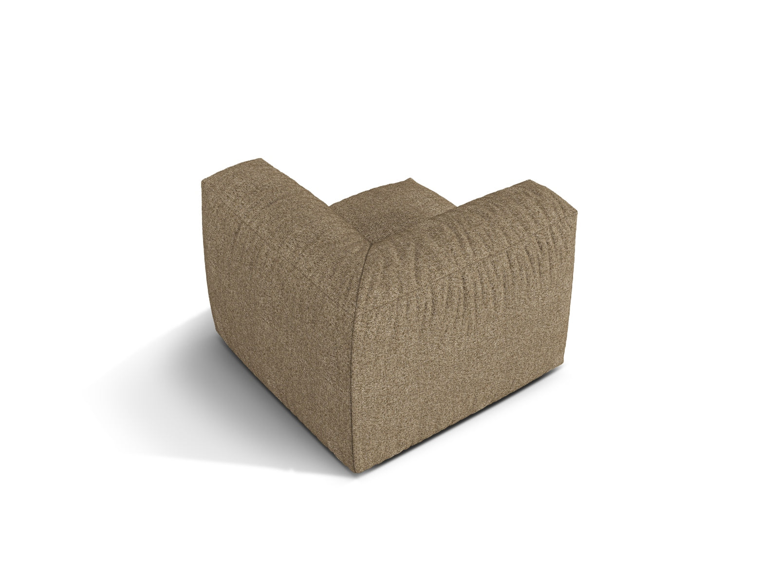 Elegantes 1-Sitzer Eckmodul Martina in sanftem Cappuccino, ideal für individuelle Sofa-Arrangements in zeitgemäßen Wohnräumen.