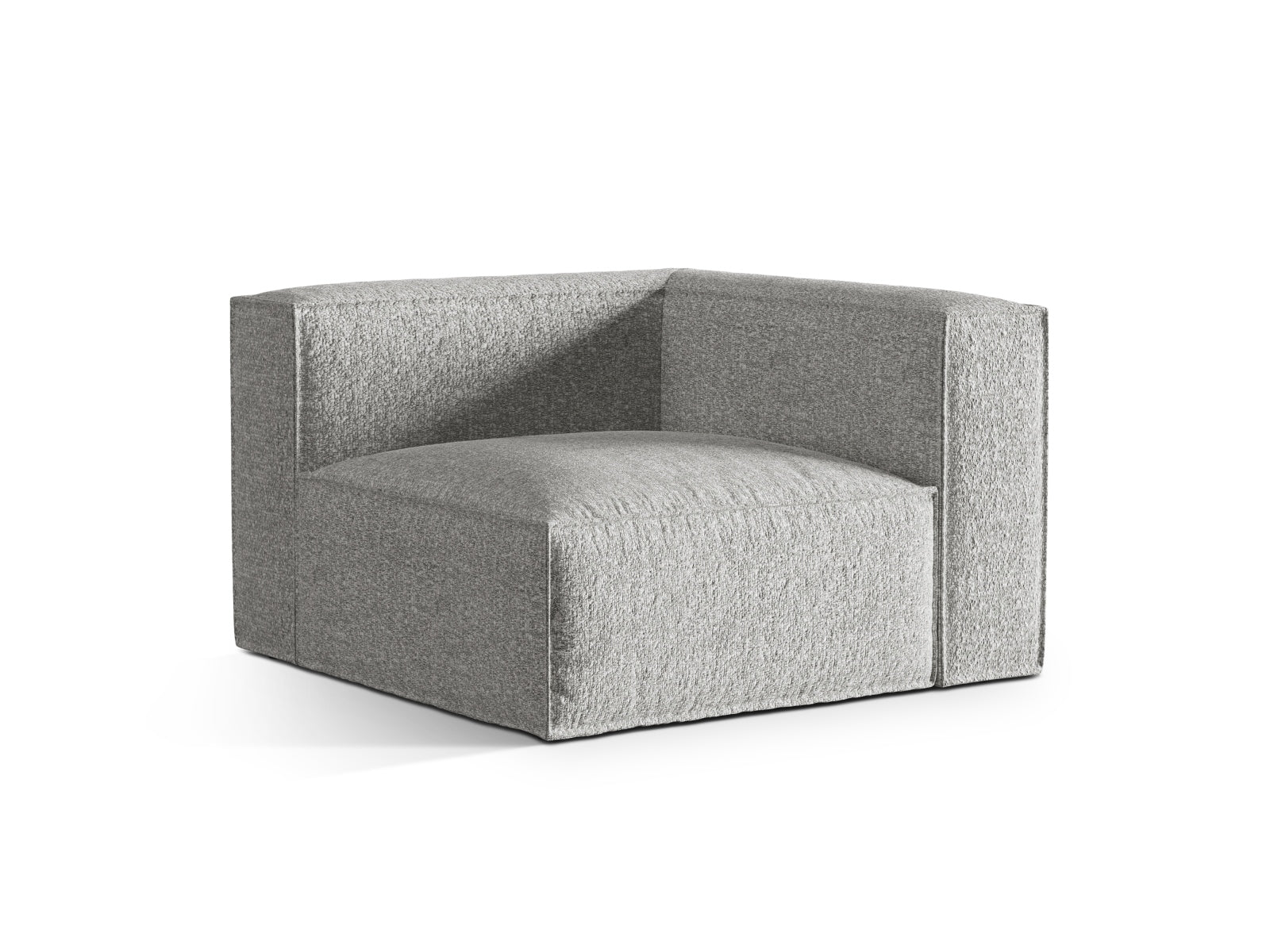Elegantes Nuria Corner Modul 1 Sitzer in Silber-Monet, ideal für moderne Wohnräume. Teil des flexiblen Sofasystems von Micadoni.