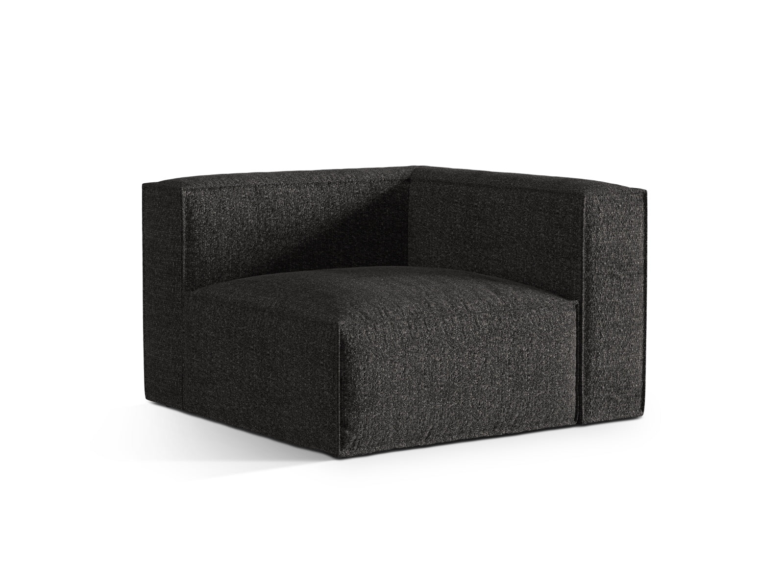 Stylischer Nuria Corner Modul 1 Sitzer in Anthrazit, ideal für moderne Wohnräume. Teil des modularen Sofas von Micadoni.