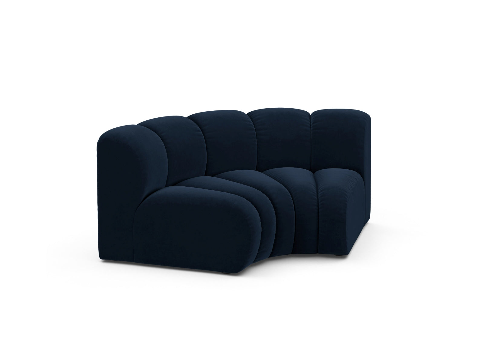 Eleganter Lupine Velour Modul Corner 1 Sitzer in Royal Blue, ideal für stilvolle Wohnräume und vielseitige Sofa-Arrangements.