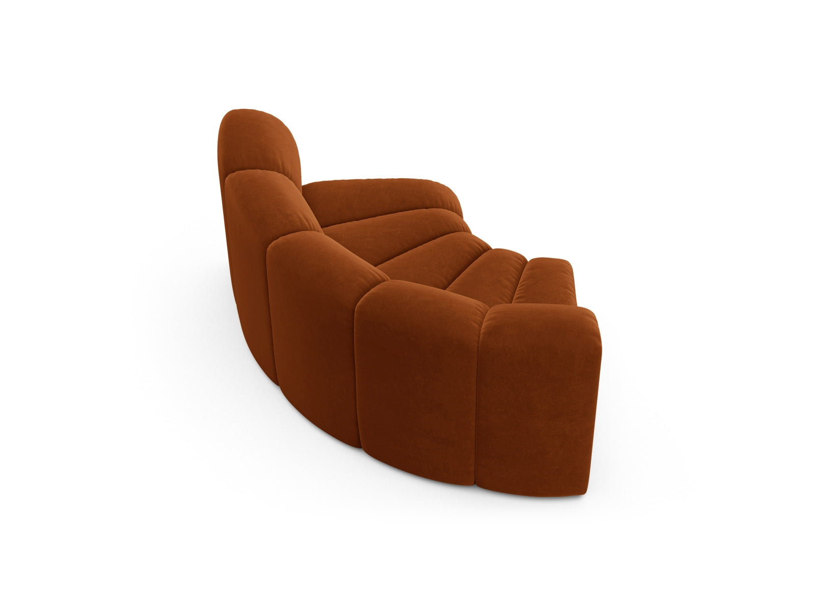 Modularer Lupine Velour Corner 1 Sitzer in ansprechendem Terracotta, perfekt für kreative Raumgestaltungen und gemütliche Sitzgelegenheiten.