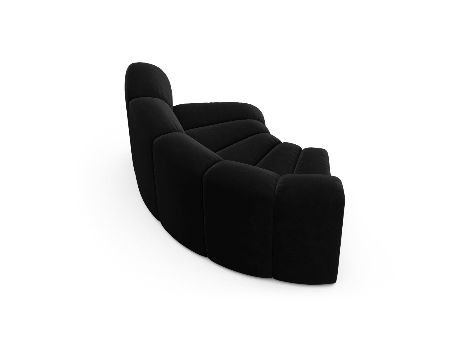 Modularer Lupine Velour 1-Sitzer in edlem Schwarz, perfekt für kreative Sofa-Kombinationen und stilvolle Einrichtungsideen.
