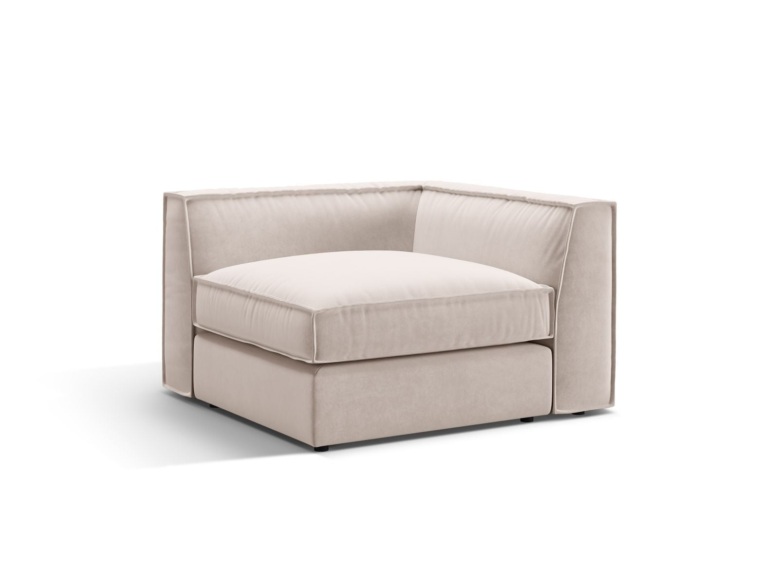 Beige 1-Sitzer Eckmodul Pola von Micadoni, stilvolles und modernes Design für individuelle Sofa-Kombinationen im Wohnzimmer.
