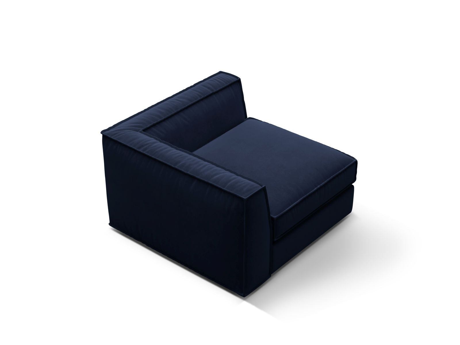 Elegantes 1-Sitzer Eckmodul Pola in Royal Blue, ideal für individuelle Sofa-Arrangements. Hochwertige Materialien von Micadoni.