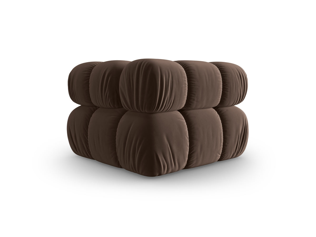 Bellis Velour Modul Corner 1 Sitzer in Dark Brown-Bluvel präsentiert im Onlineshop von KAQTU Design AG. Modulares Sofa ist von Micadoni