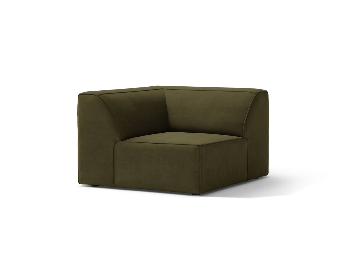 1-Sitzer Eckmodul Jodie in Green-Bluvel präsentiert im Onlineshop von KAQTU Design AG. Modulares Sofa ist von Micadoni