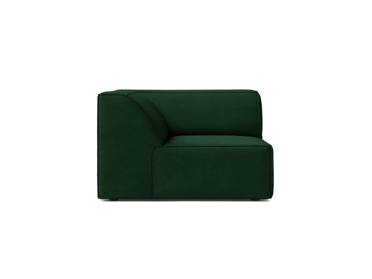 1-Sitzer Eckmodul Jodie in Bottle Green-Bluvel präsentiert im Onlineshop von KAQTU Design AG. Modulares Sofa ist von Micadoni