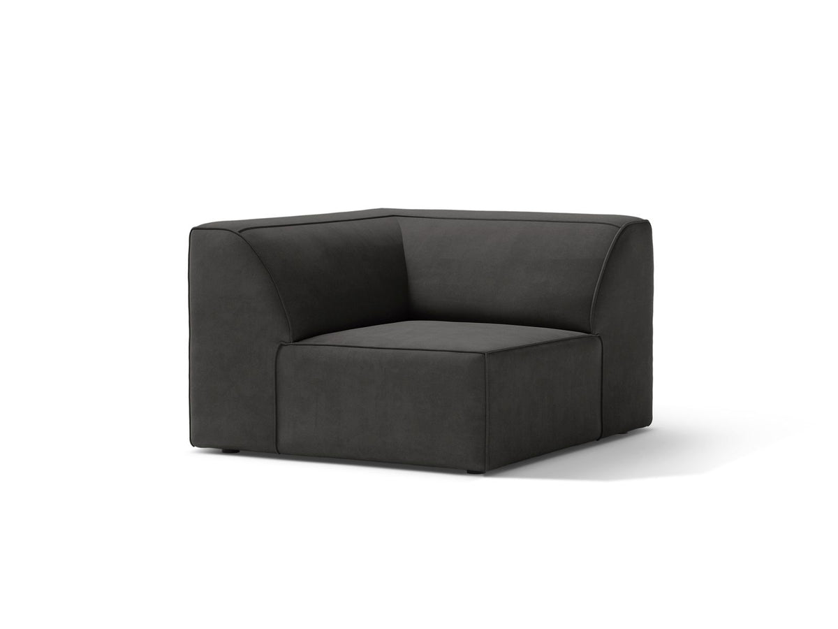 1-Sitzer Eckmodul Jodie in Grey-Bluvel präsentiert im Onlineshop von KAQTU Design AG. Modulares Sofa ist von Micadoni