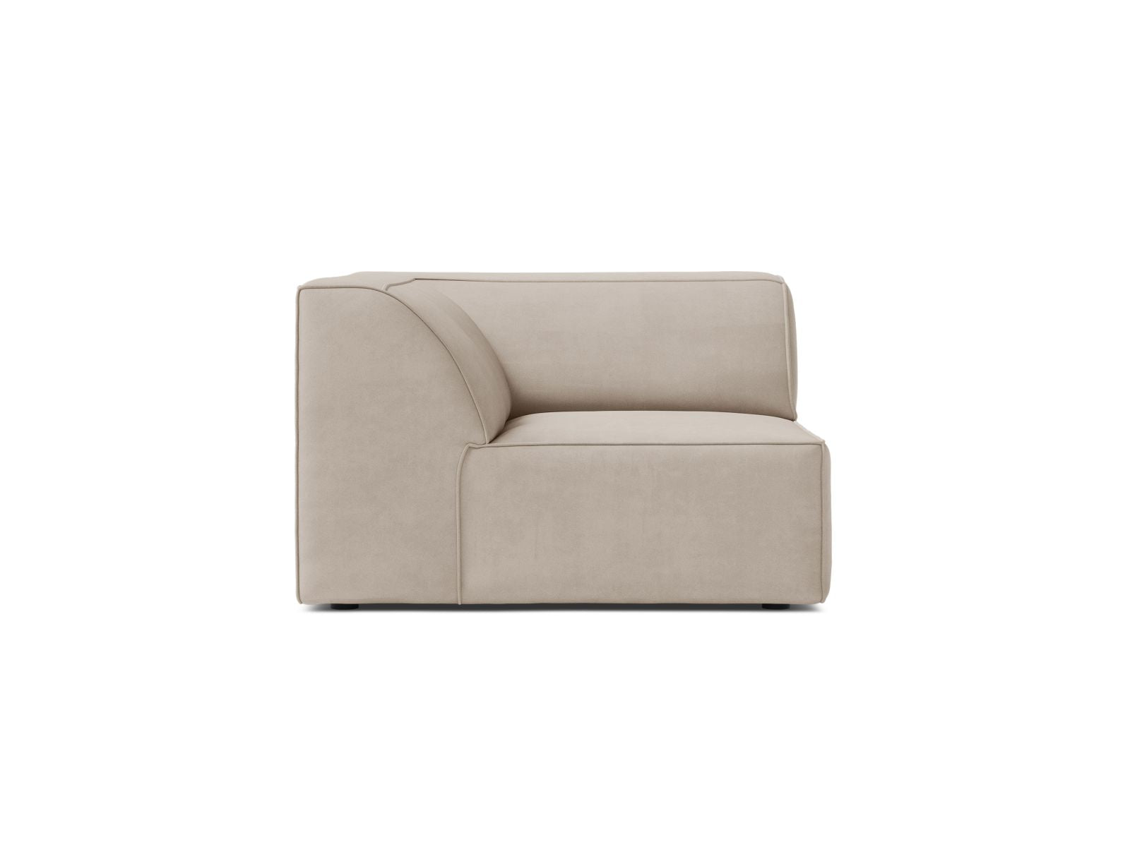 1-Sitzer Eckmodul Jodie in Dark Beige-Bluvel präsentiert im Onlineshop von KAQTU Design AG. Modulares Sofa ist von Micadoni