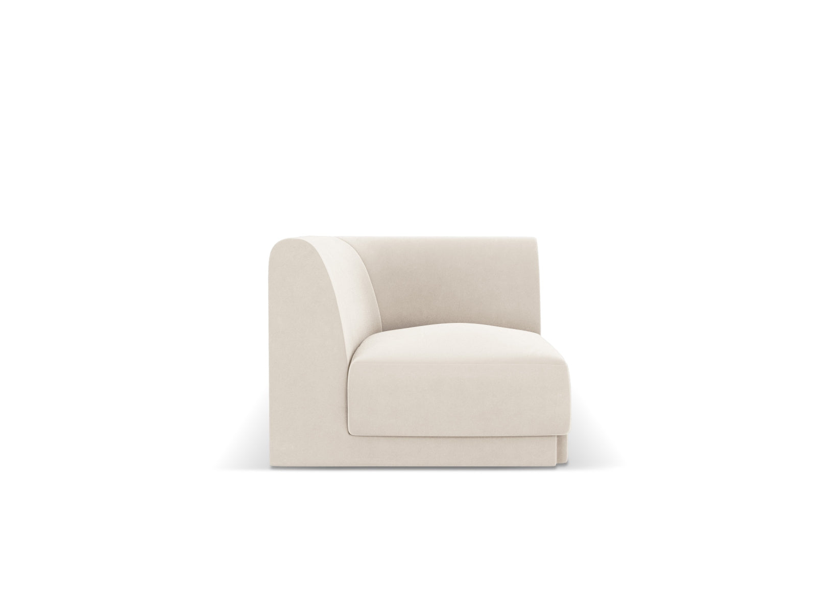 Miley Velour Modul Corner 1 Sitzer in Light Beige-Bluvel präsentiert im Onlineshop von KAQTU Design AG. Modulares Sofa ist von Micadoni