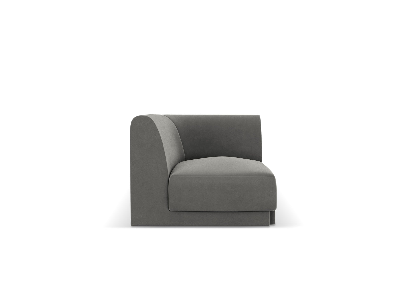 Miley Velour Modul Corner 1 Sitzer in Light Grey-Bluvel präsentiert im Onlineshop von KAQTU Design AG. Modulares Sofa ist von Micadoni