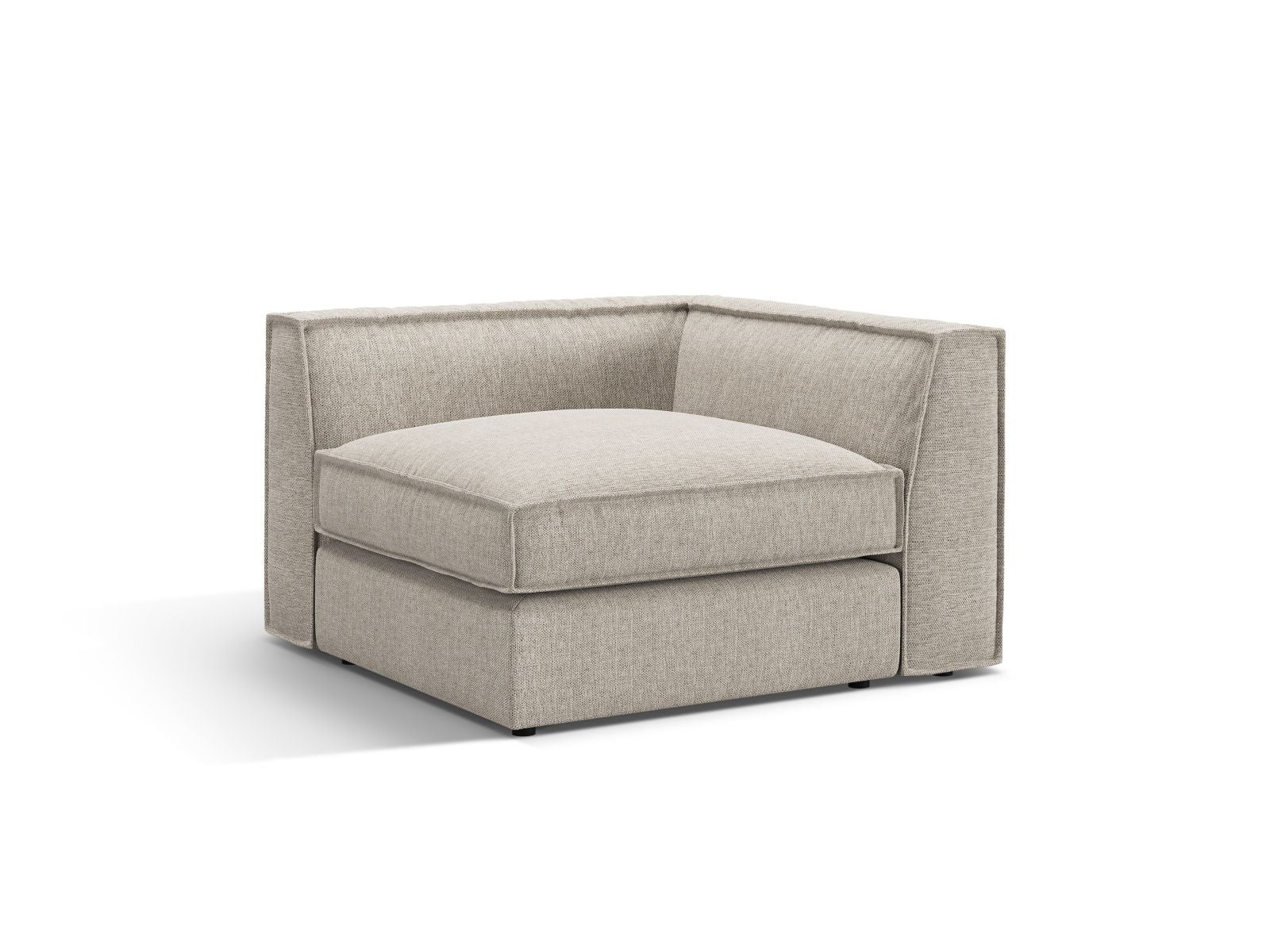 Elegantes 1-Sitzer Eckmodul Pola in Sand-Babel, ideal für individuelle Sofa-Gestaltung. Hochwertiges Design von Micadoni.