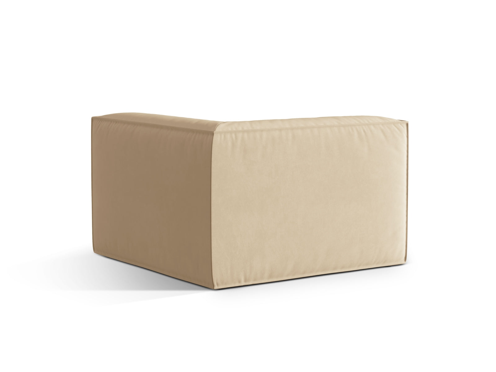 Stylischer Nuria Velour Modul Corner 1 Sitzer in zartem Nude-Paris, perfekt für moderne Wohnkonzepte und individuelle Sitzlösungen.