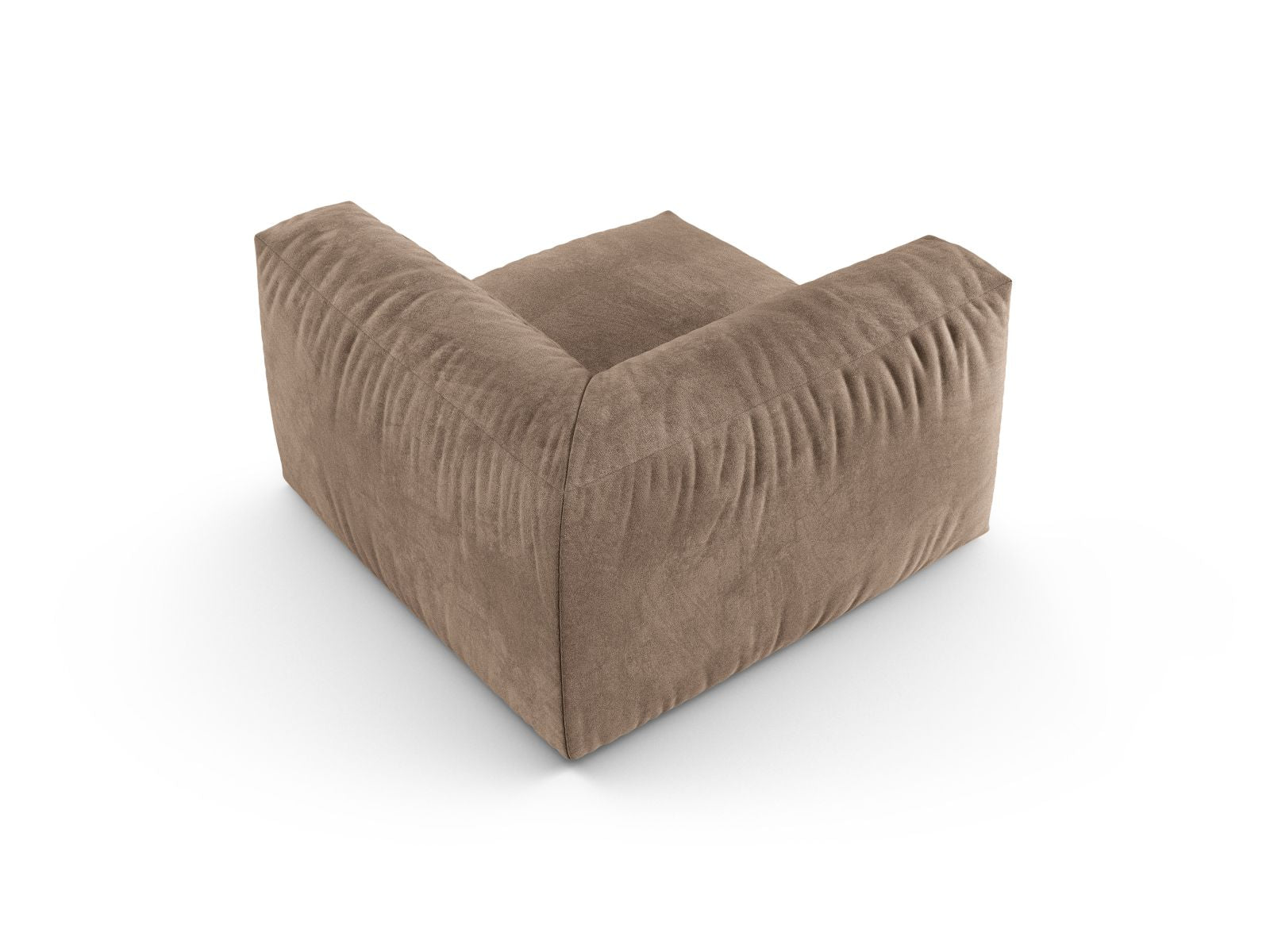 Elegantes 1-Sitzer Eckmodul XL Martina in dunkelbeige, ideal für individuelle Sofa-Arrangements in modernen Wohnkonzepten.