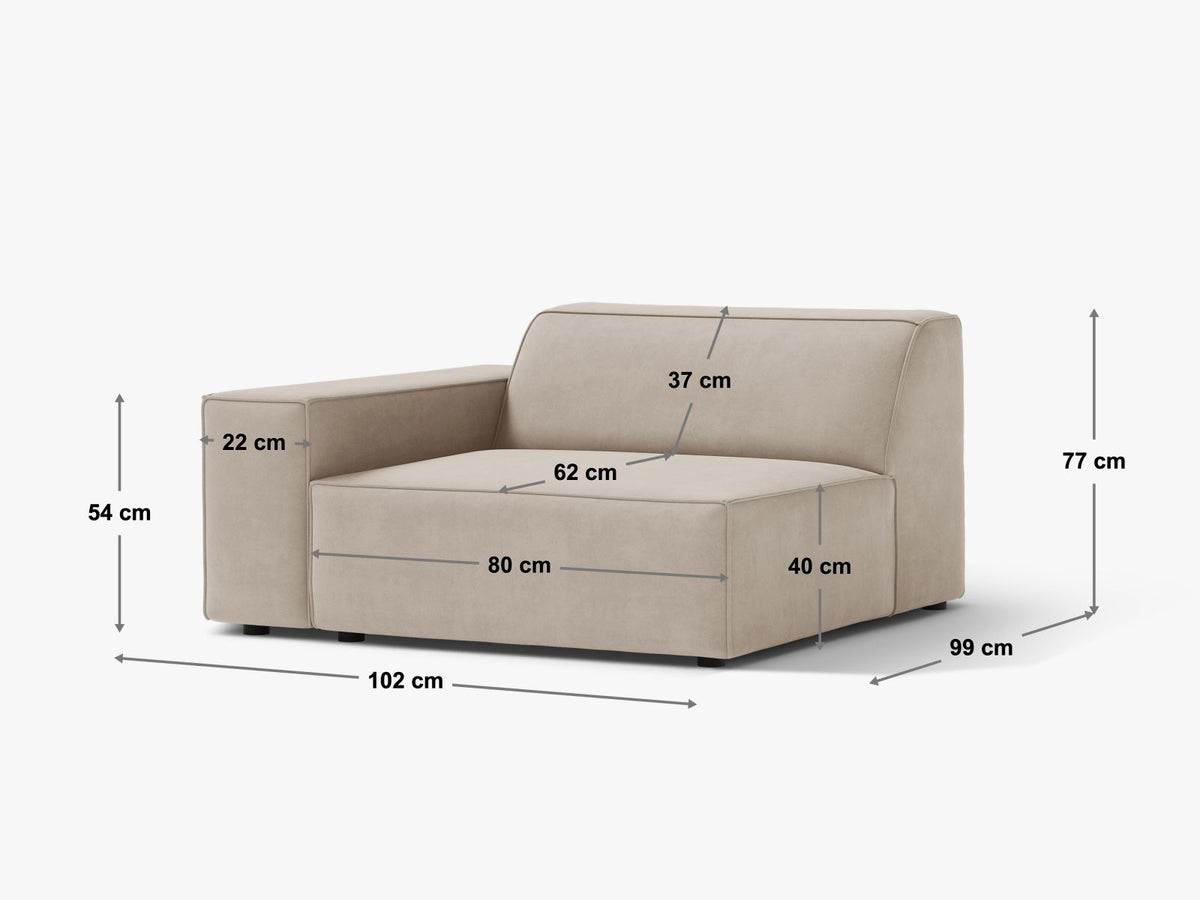 1-Sitzer Modul links Jodie in White-Baloo präsentiert im Onlineshop von KAQTU Design AG. Modulares Sofa ist von Micadoni