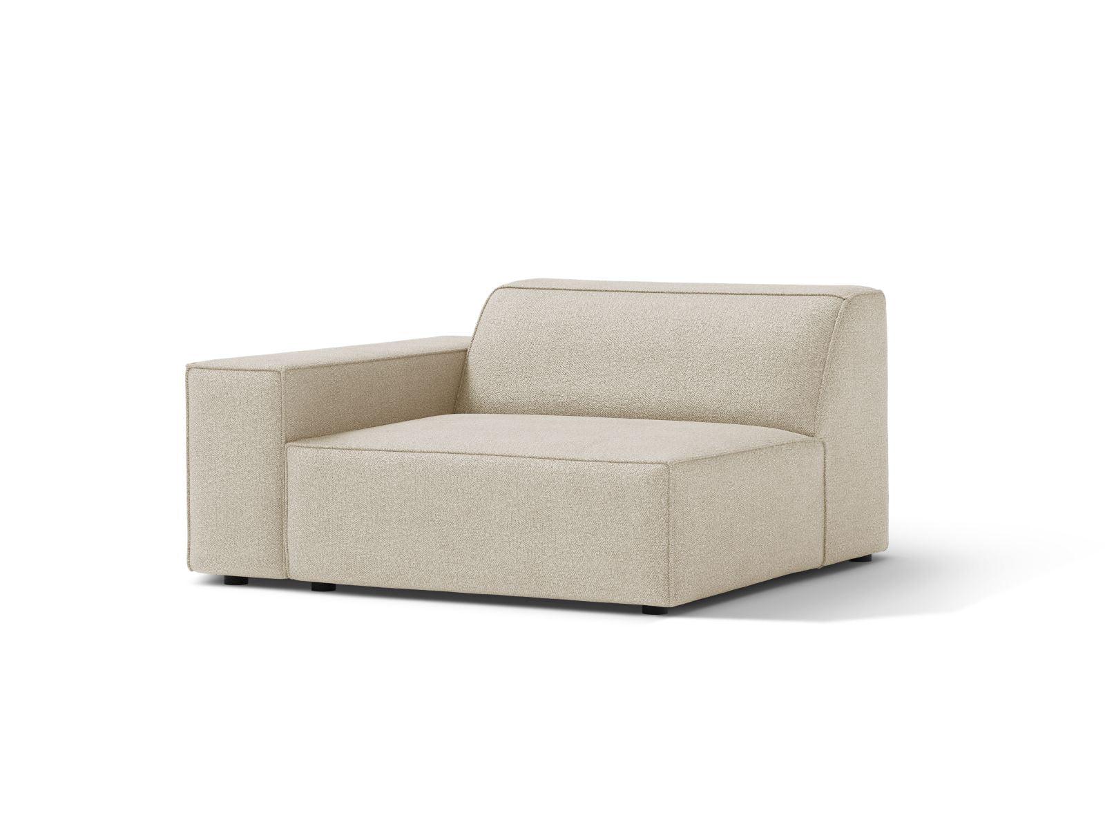 Beige 1-Sitzer Modul links Jodie von Micadoni, stilvolles und modernes Design für Ihr Wohnzimmer, ideal für individuelle Sofa-Kombinationen.