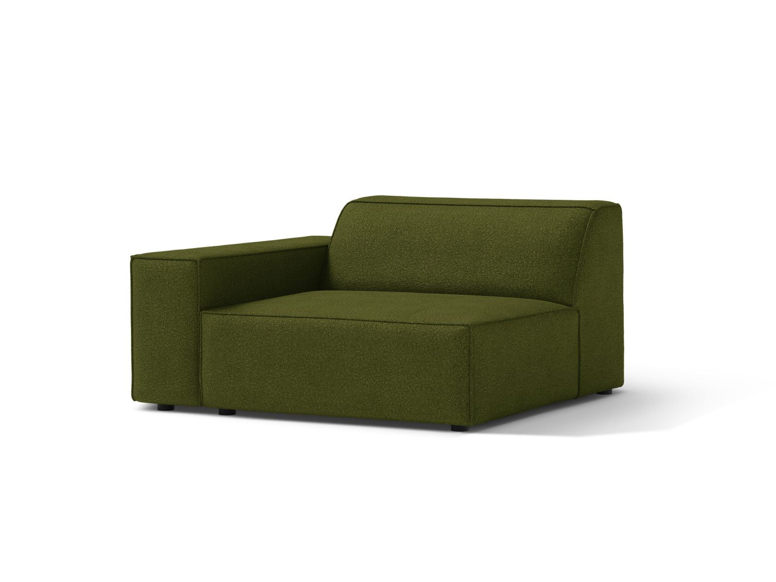 Elegantes 1-Sitzer Modul links Jodie in Dunkelolivgrün, ideal für individuelles Sofa-Design, präsentiert von Micadoni.
