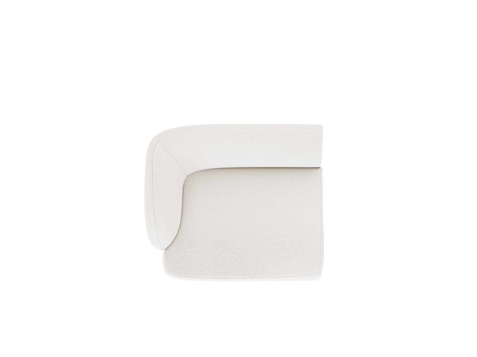 Miley Boucle Modul links 1 Sitzer in sanftem Beige, ideal für stilvolle Wohnräume, Teil des modernen Sofas von Micadoni.