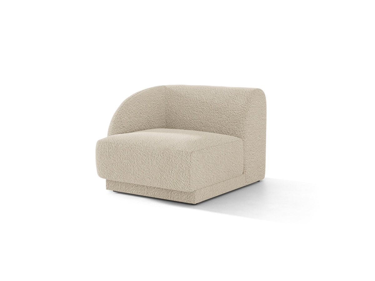 Modulares Sofa Miley Einsitzer links von Micadoni mit Stoffbezug und schwarzen Beinen